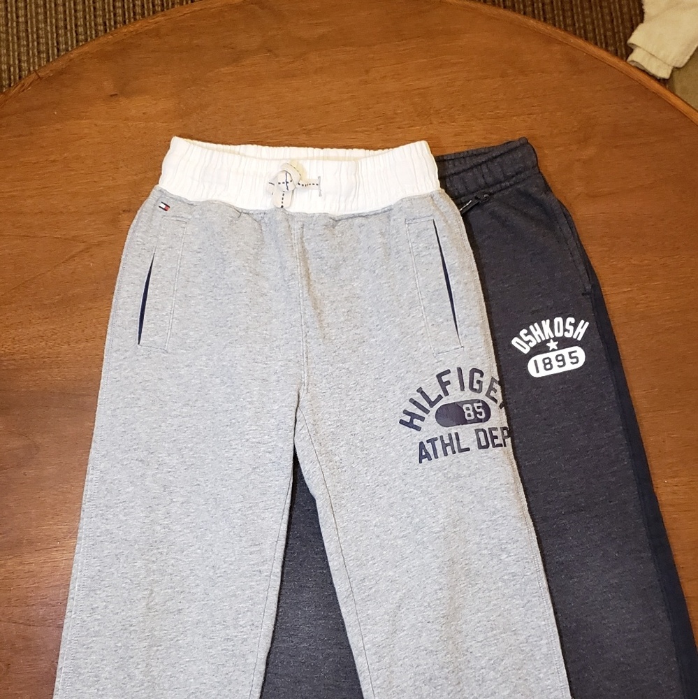 Two pair boys sweat pants (Hilfiger and Oshkosh)